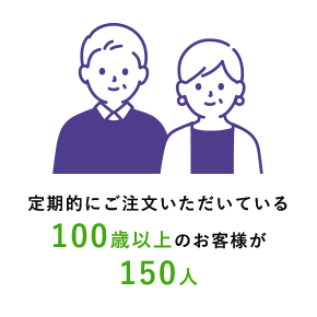 定期的にご注文いただいている100歳以上のお客様が150人