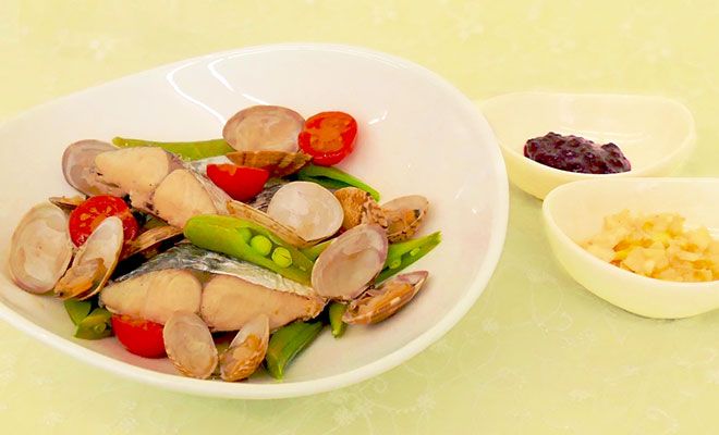 鰆とあさりのレンジ蒸し