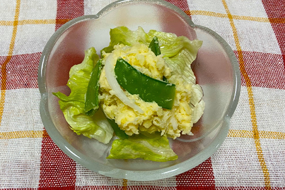 旬の食材で彩る「さやえんどうのポテトサラダ」