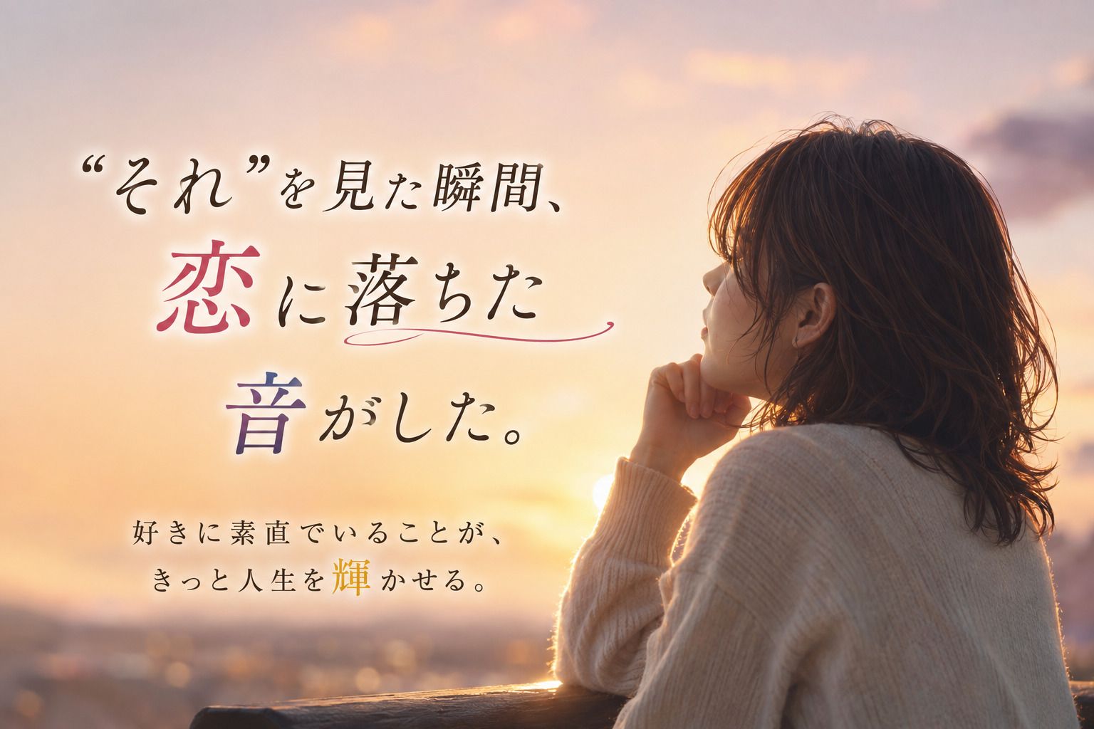 恋愛小説：「“それ”を見た瞬間。 恋に落ちた音がした。」