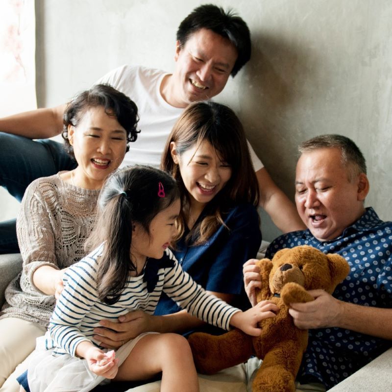 家族の幸せな様子