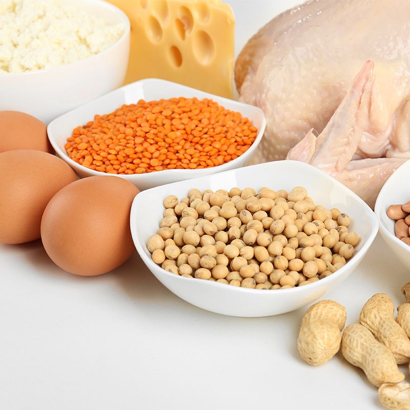 大豆や鶏肉やたまごの画像