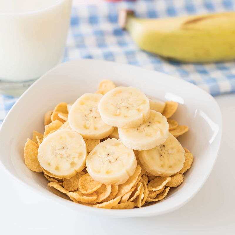 バナナ入り朝食の画像