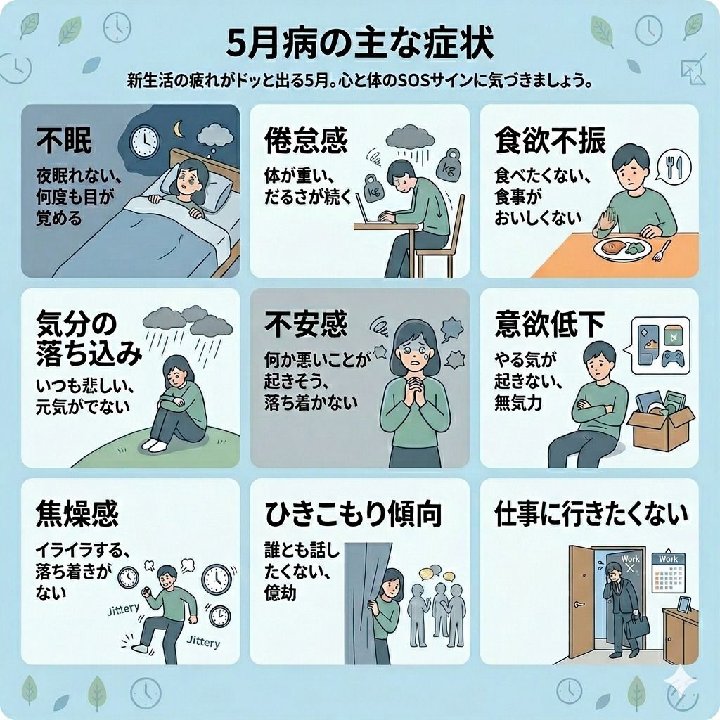 5月病の主な症状