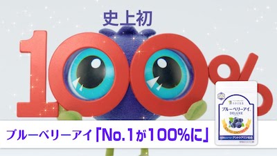 わかさ生活 ブルーベリーアイ「No.1が100%に 篇」