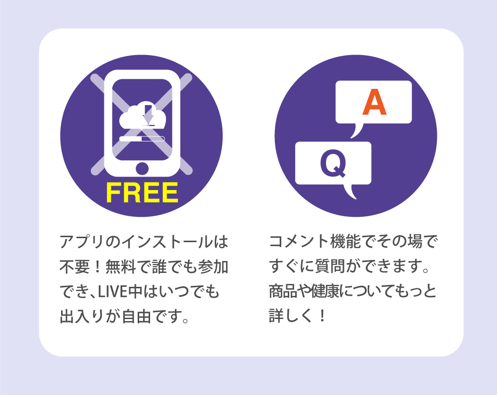 アプリのインストールは不要！無料で誰でも参加でき、LIVE中はいつでも出入りが自由です