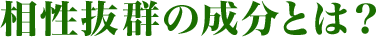 相性抜群の成分とは？