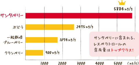 サンタベリーに含まれる、レスベラトロールの含有量はトップクラス!