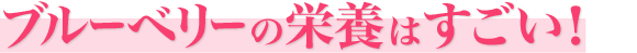 ブルーベリーの栄養はすごい!